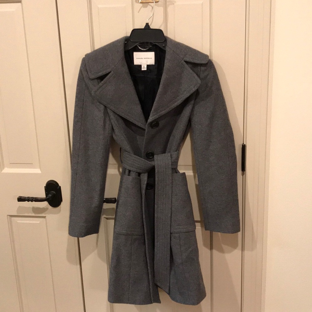 Banana Republic Wool Belted Coat, petite XS